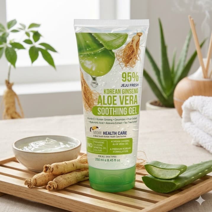 Alovera Ginseng Soothing Gel | Fresh gel for Face & Body Multi - Use Gel For All Skin Type | Reduces Dark Spots and Acne, For Men & Women 250ml